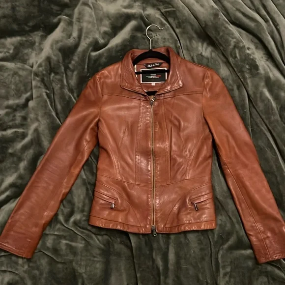 Vera Pelle Brown Italian Leather Jacket - Picture 3 of 13